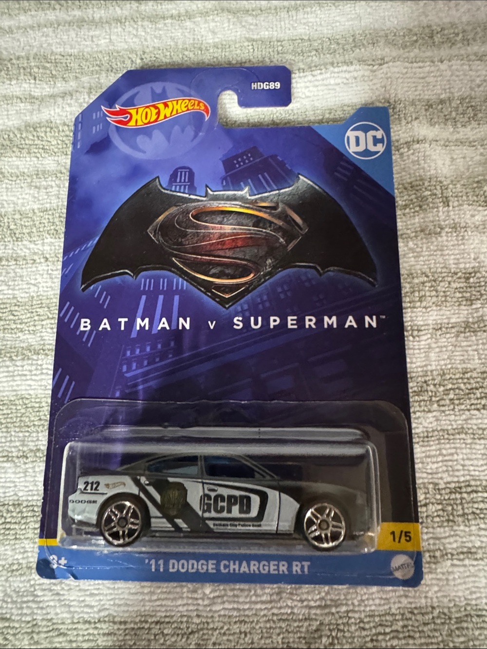 Mattel Hot Wheels Batman v Superman GCPD Dodge Charger RT - White & Black
